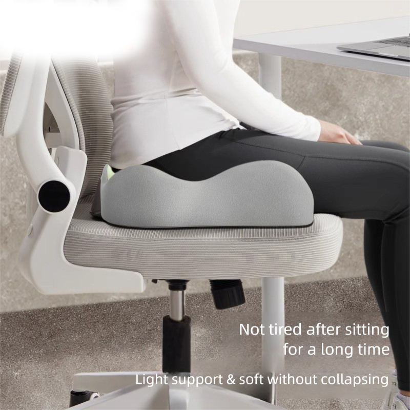 Grey Ergonomic Memory Foam Seat Cushion – Coccyx Relief for Office view 5