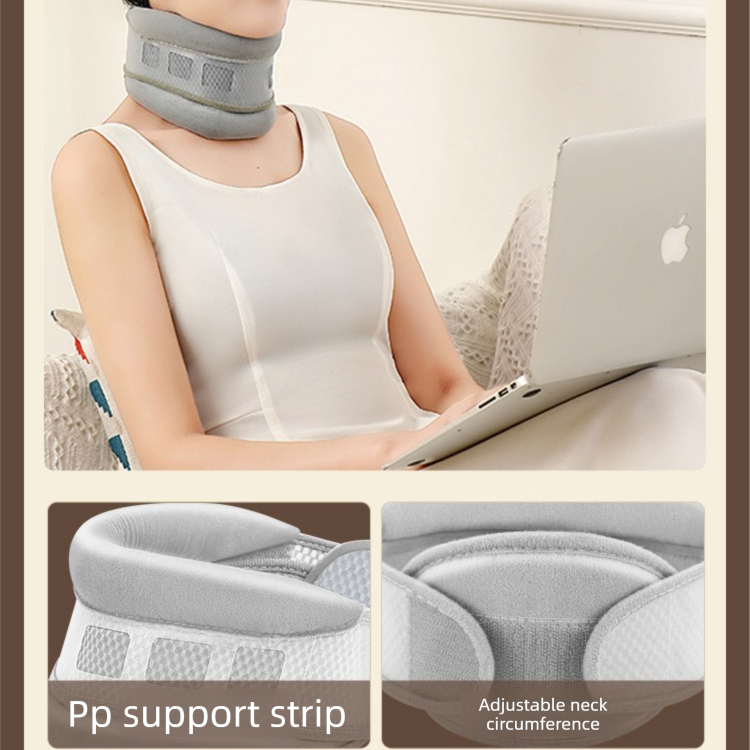 Black Reinforced Neck Support Brace – Adjustable Cervical Collar with PP view 4