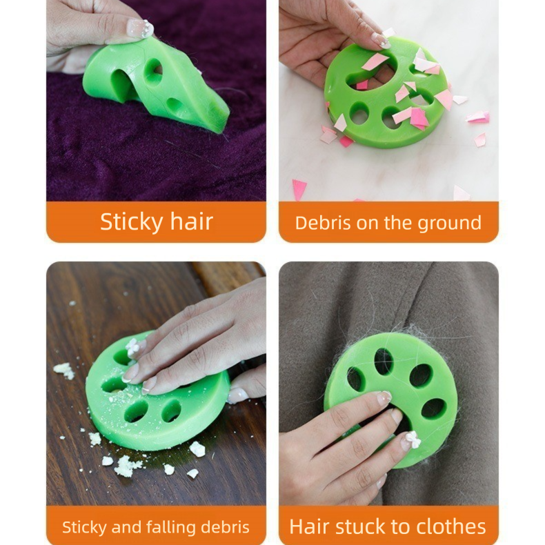 Circular orange 10-Pack Reusable Silicone Cat Paw Lint Remover for Clothes and view 5