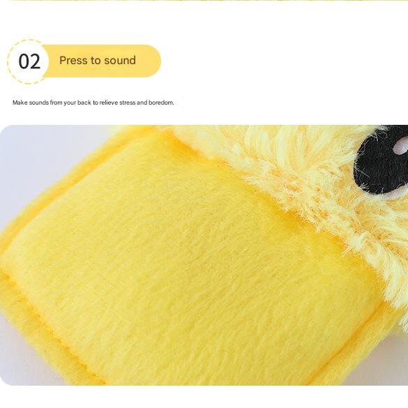 2-Pack Pink and yellow Plush Duck Dog Toy with Sound view 5