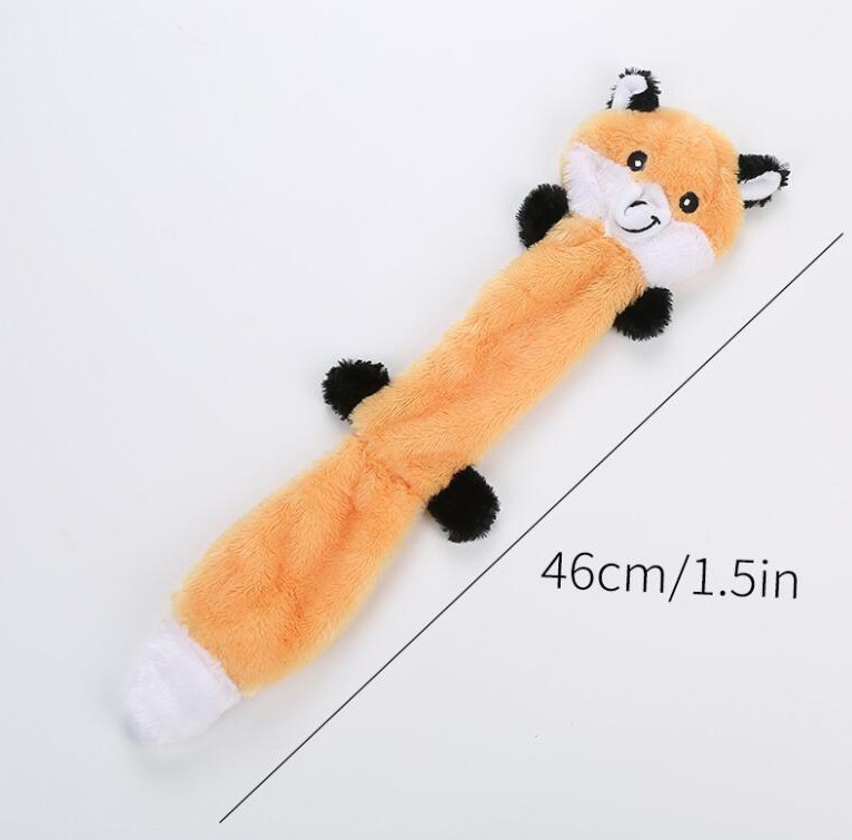 2-Pack Yellow raccoon Identical Plush Pet Toys with Squeaker – Durable