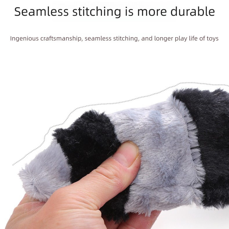 2-Pack Brown raccoon Identical Plush Pet Toys with Squeaker – Durable view 3