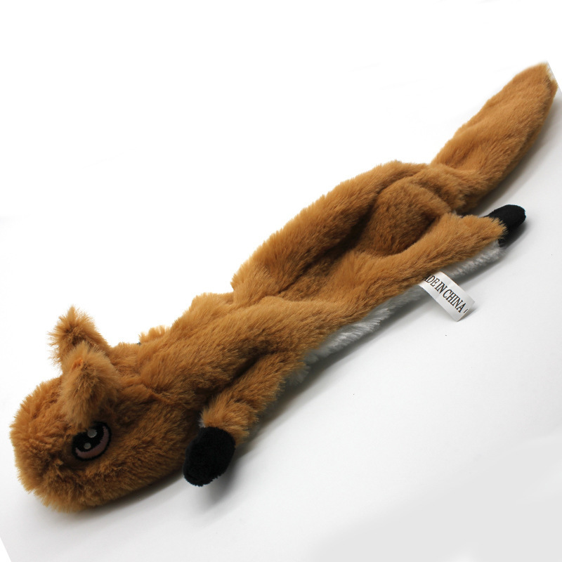 2-Pack Yellow Squirrel Identical Plush Pet Toys with Squeaker – Durable