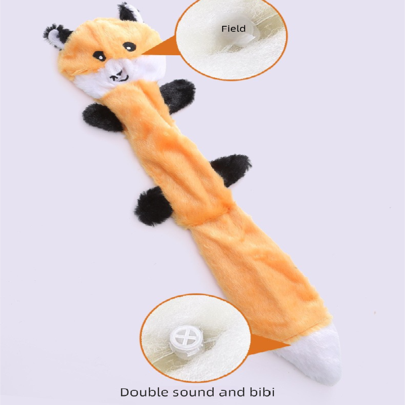 2-Pack Yellow Squirrel Identical Plush Pet Toys with Squeaker – Durable view 5