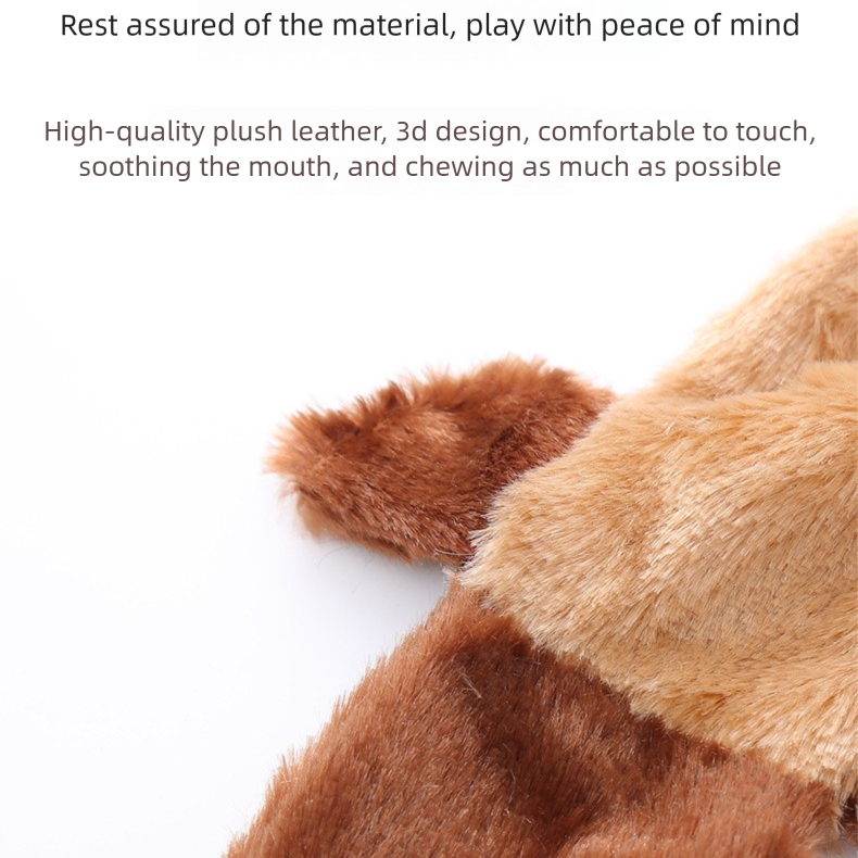 2-Pack Grey Wolf Identical Plush Pet Toys with Squeaker – Durable Fur-Textured view 4