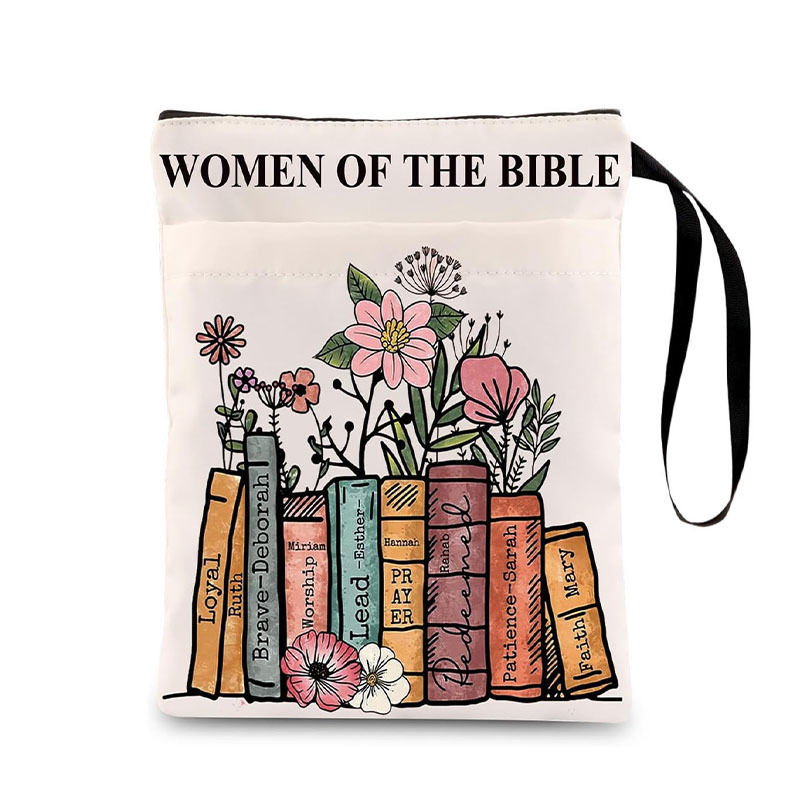 WOMEN OF THEBIBLE Zippered Book Sleeve with Printed Design – Waterproof