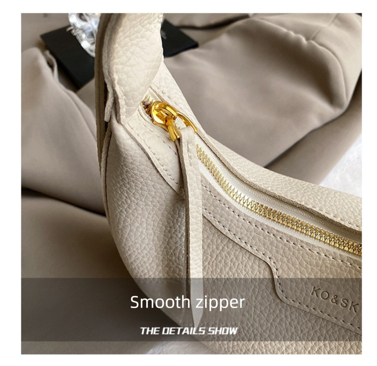 Khaki Women's New Fashion Crescent Bag – Stylish Single Shoulder Crossbody view 4