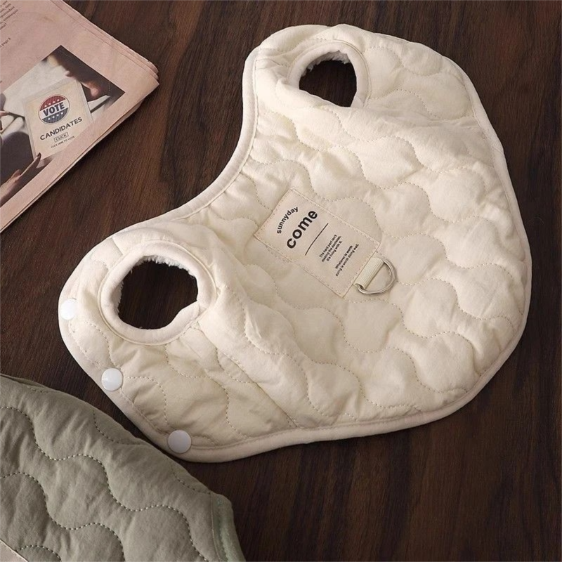 Beige Winter Dog Vest for Small and Medium Breeds – Thickened Warm Quilted view 2
