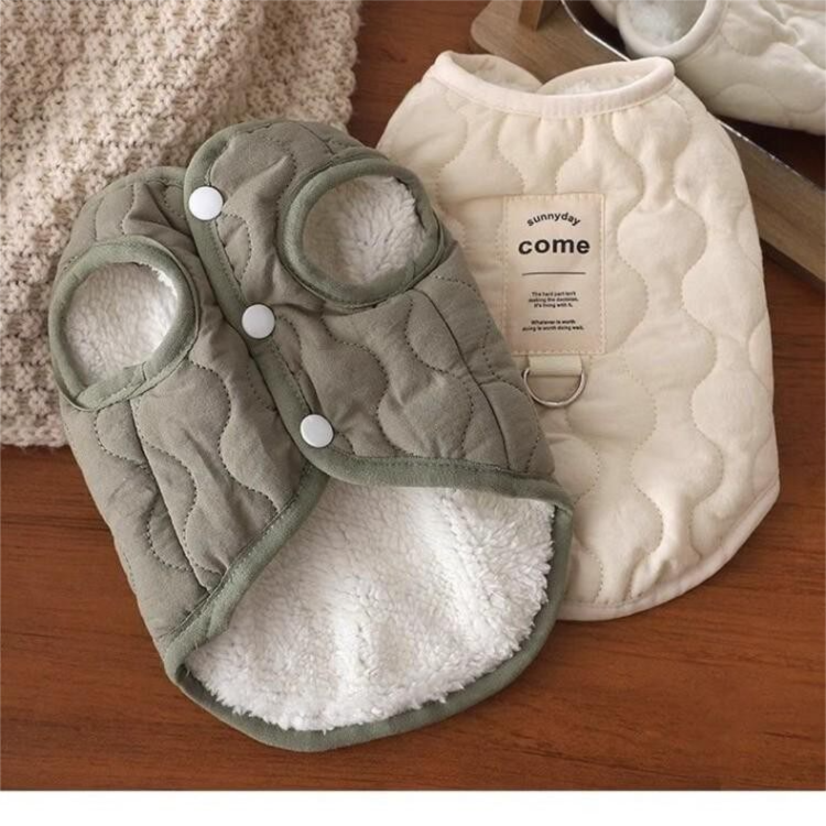 Green Winter Dog Vest for Small and Medium Breeds – Thickened Warm Quilted view 3