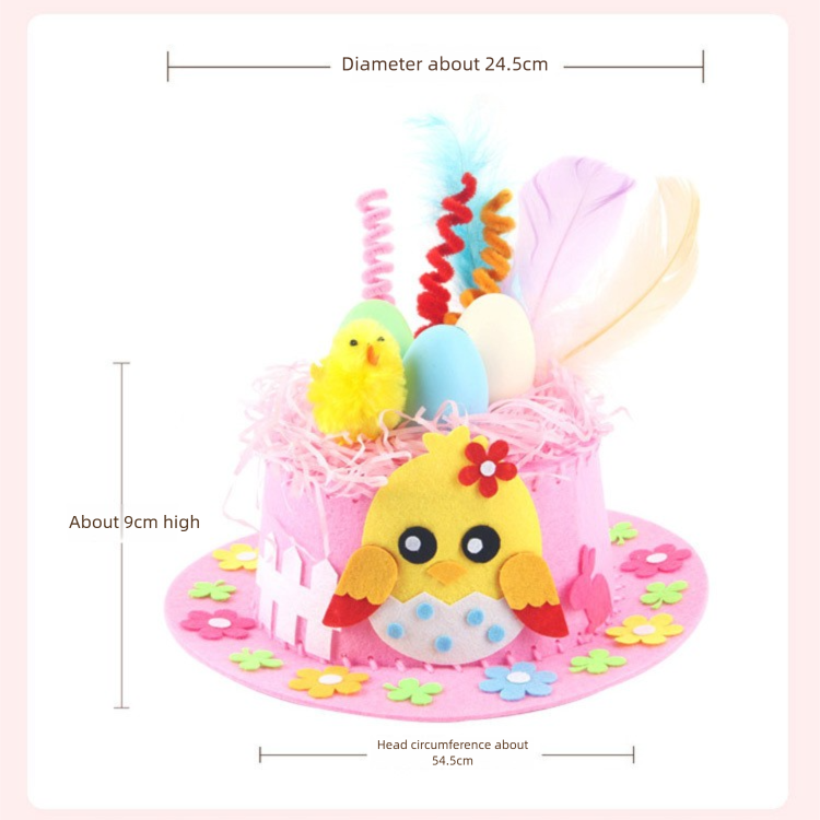 Yellow DIY Easter Hat Craft Kit – Kids’ Handmade Decoration Set with view 7