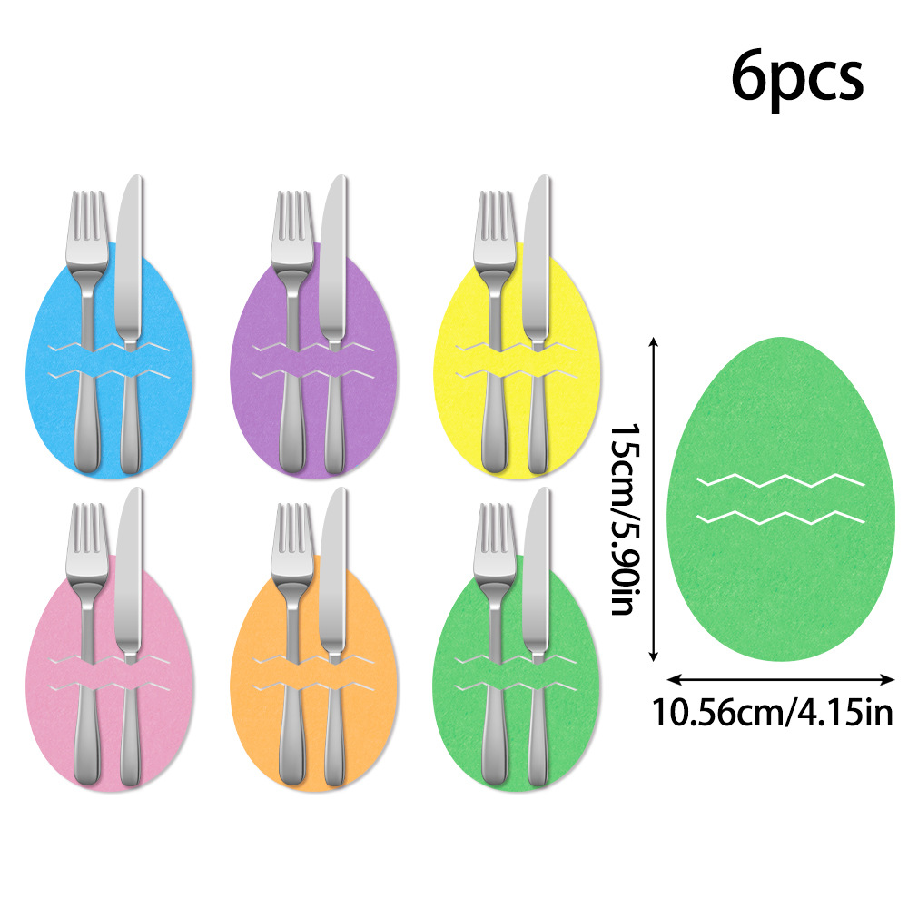 Easter egg 18-Piece Easter Cutlery Holders Set – 3 Identical Sets of 6
