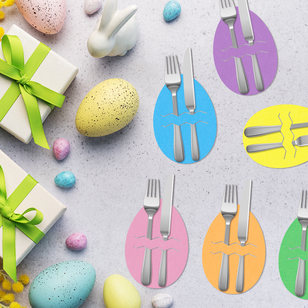 Easter egg 18-Piece Easter Cutlery Holders Set – 3 Identical Sets of 6 view 4