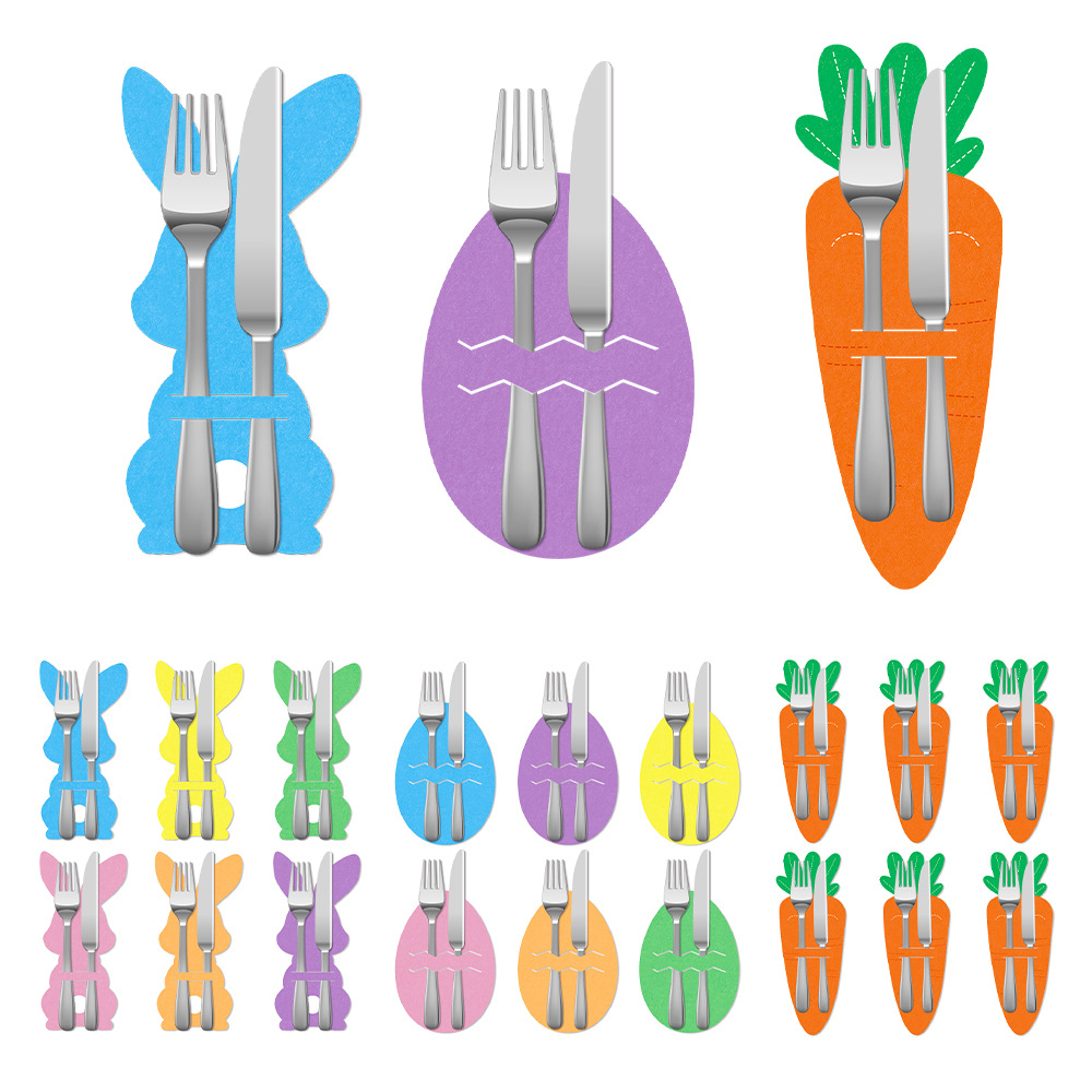 Carrot 18-Piece Easter Cutlery Holders Set – 3 Identical Sets of 6 view 2