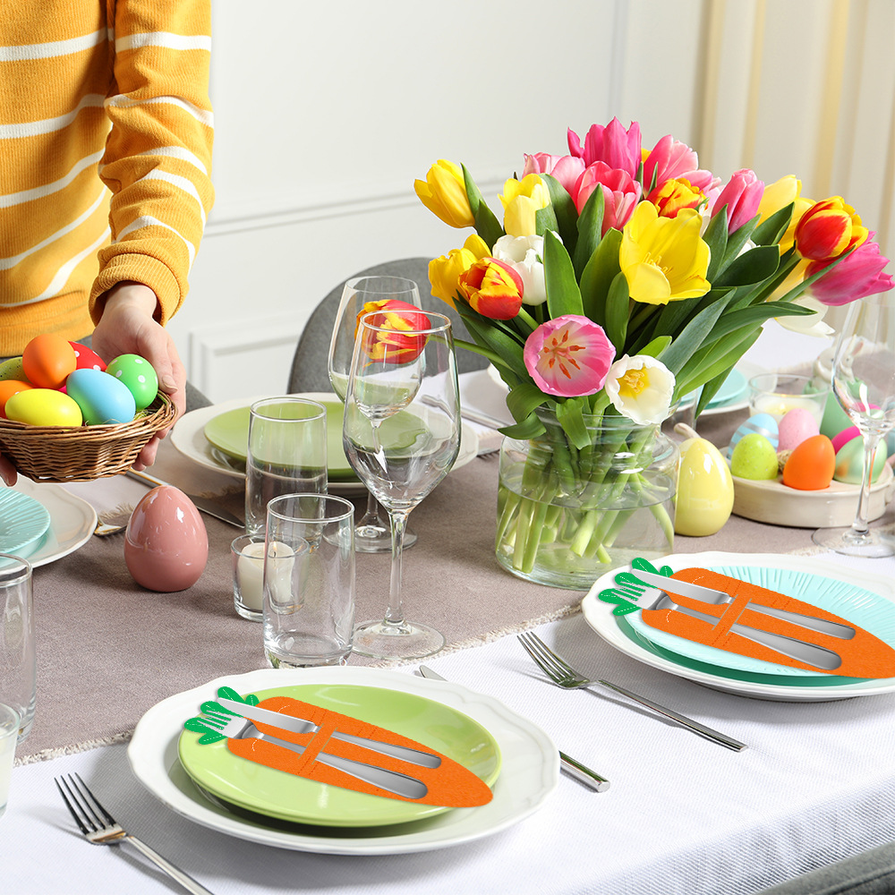 Carrot 18-Piece Easter Cutlery Holders Set – 3 Identical Sets of 6 view 3