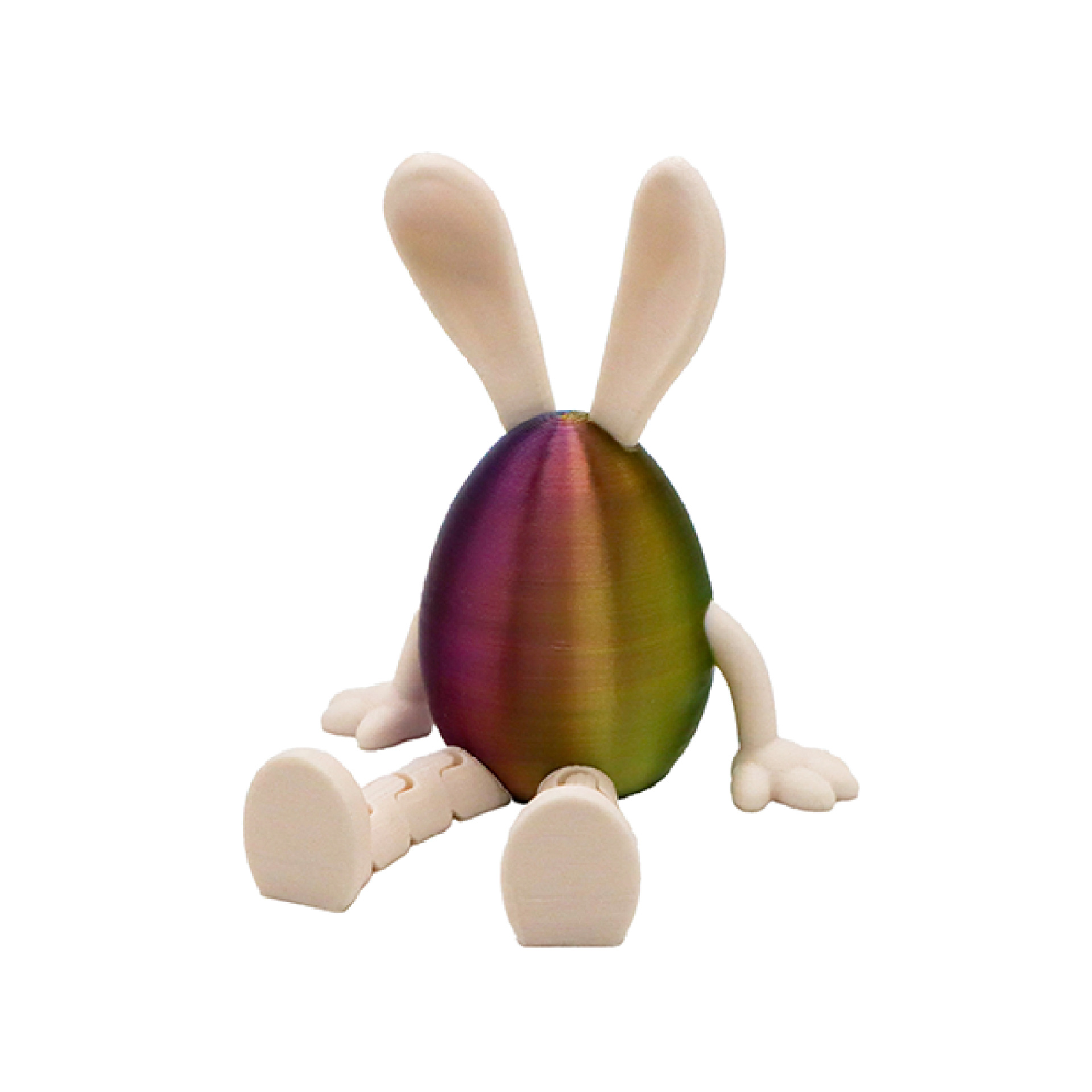 3-Piece Cool and colorful Easter Figurine Set – Identical Poseable Egg-Shaped — image 1