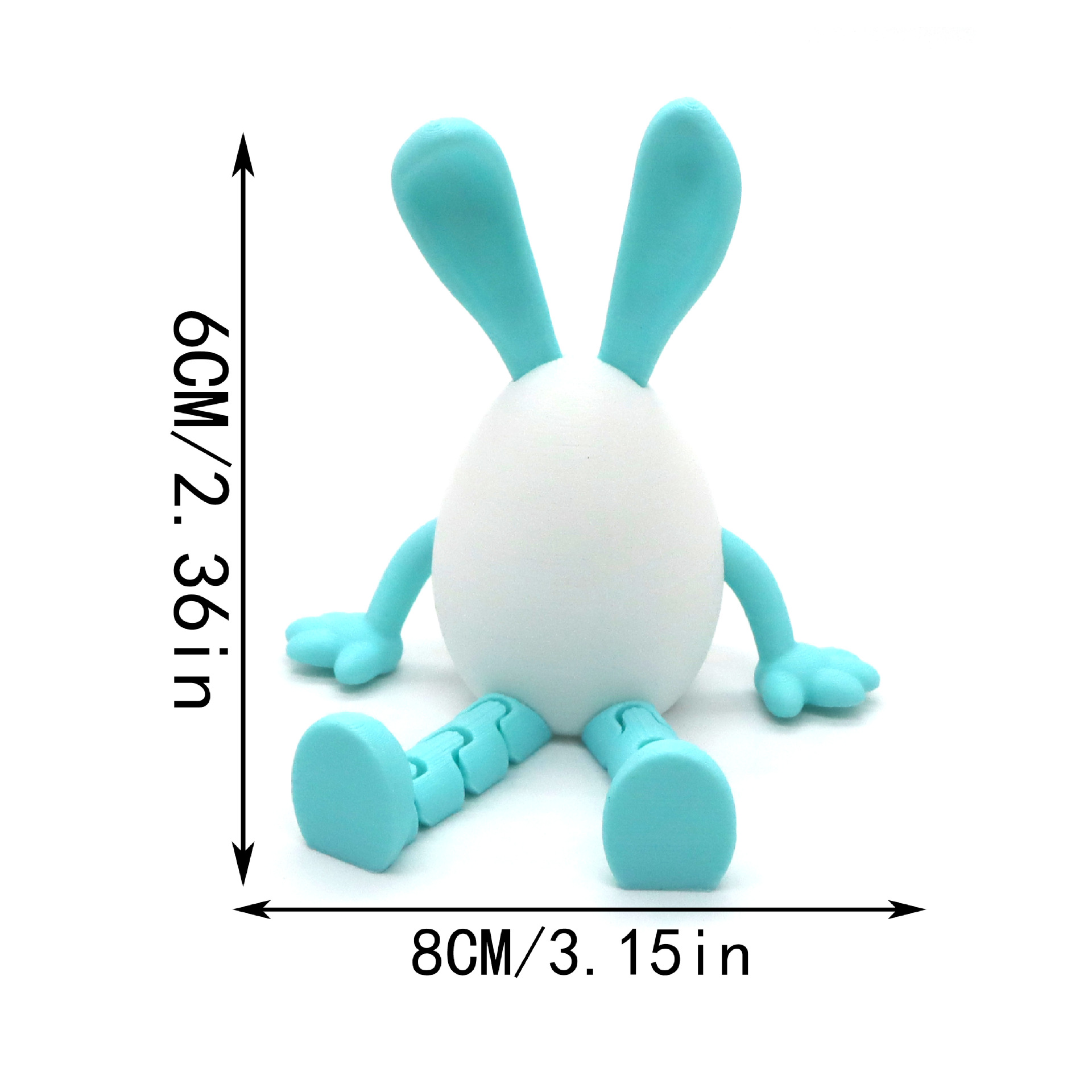 3-Piece Red and black gradient Easter Figurine Set – Identical Poseable view 5