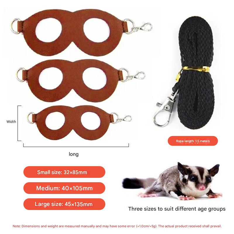 2-Pack yellow Small Mammal Harness Set – 6 Pcs (S/M/L ×2) + 2×1.5m Leashes for view 4