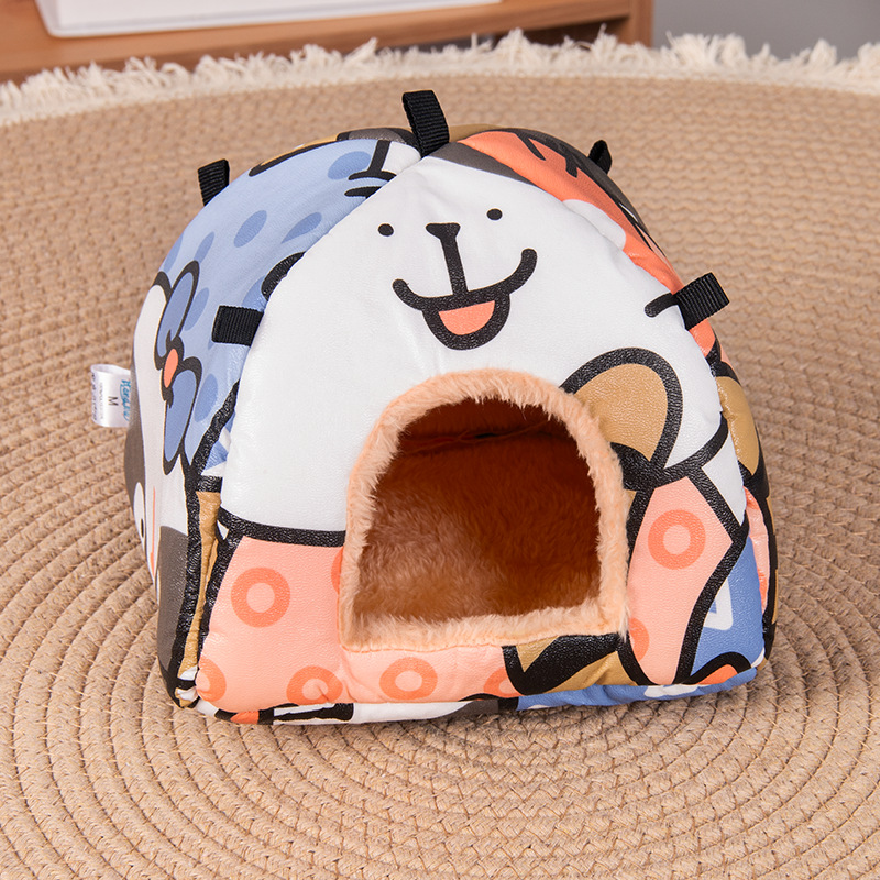 Cartoon cat Soft Shelter for Small Mammals – Hanging & Floor Use — image 1