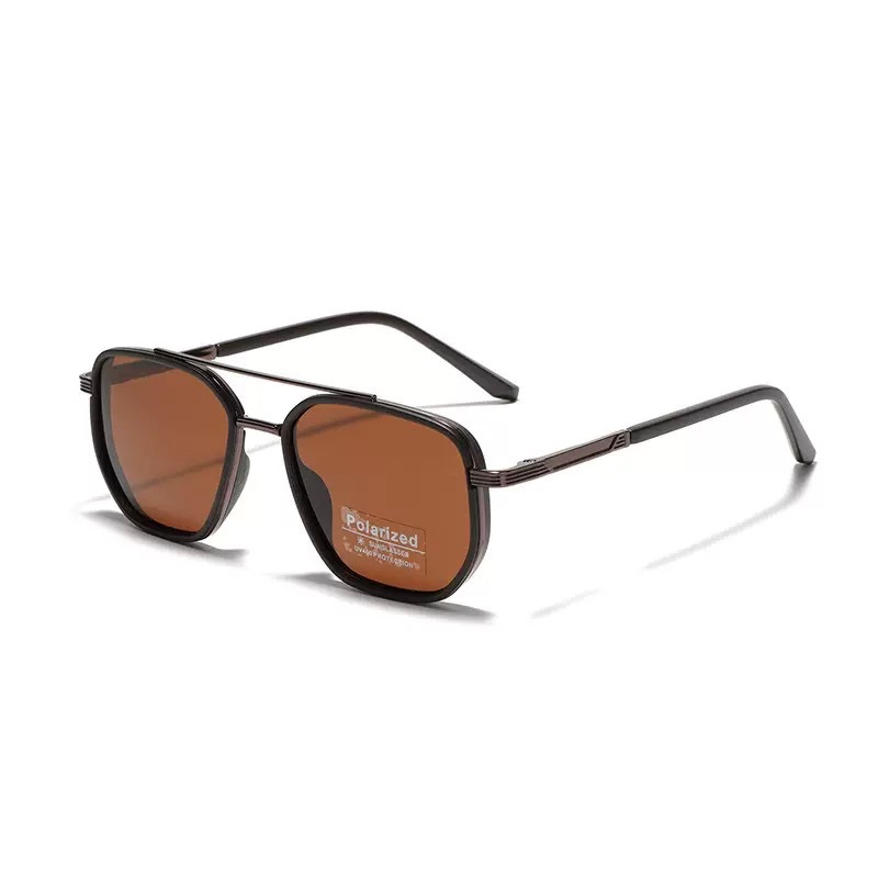 Mosa Tea Rectangular Sunglasses – Classic Frame Design with Adjustable Nose