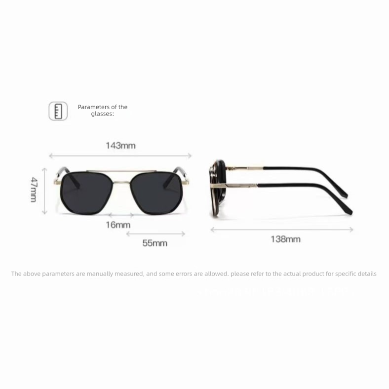 Sanded blue Rectangular Sunglasses – Classic Frame Design with Adjustable Nose view 4