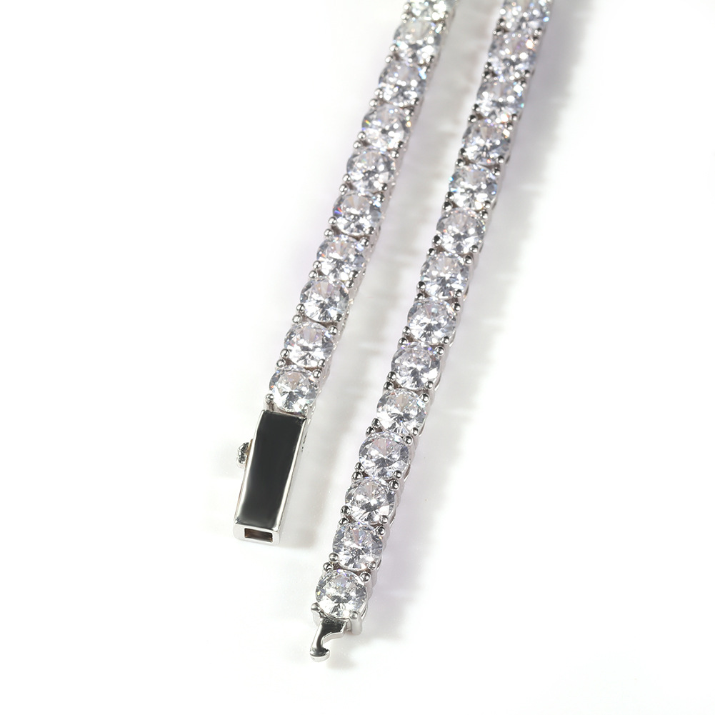Gold Single-Row Zircon Bracelet – 4mm Wide view 2