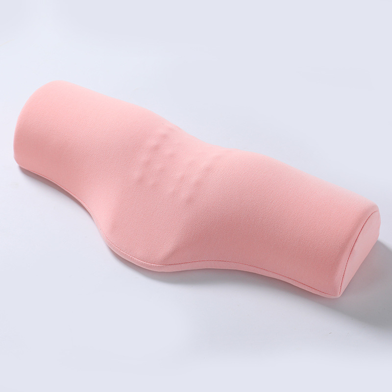 Pink Cervical Support Pillow – Memory Foam Core with Ergonomic Design for Neck