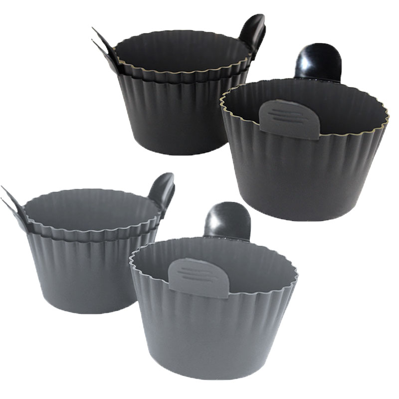 Silicone Egg Poaching Mold – 6-Pack (3 Gray + 3 Black)