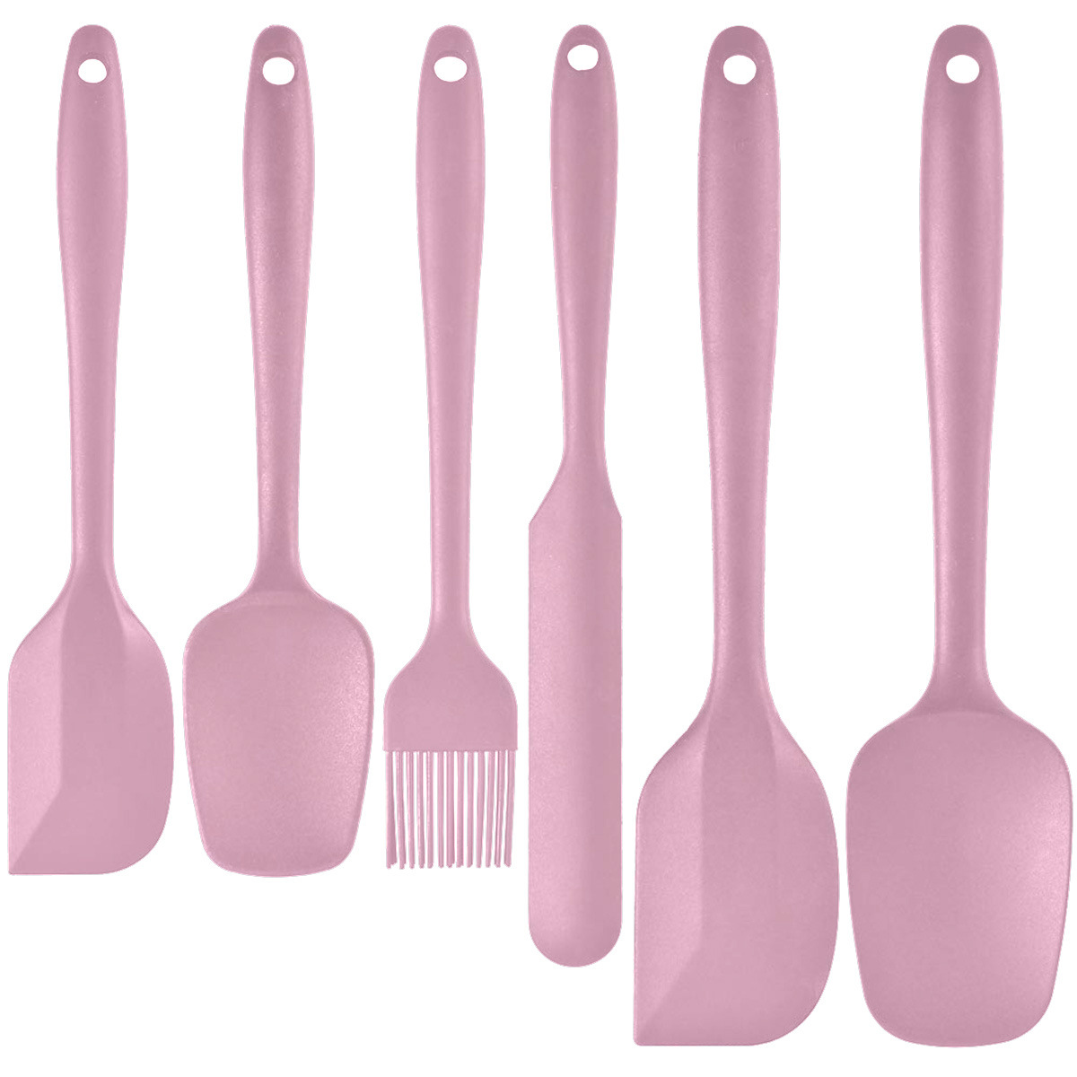 6-Piece Pink Silicone Spatula Set – Heat-Resistant