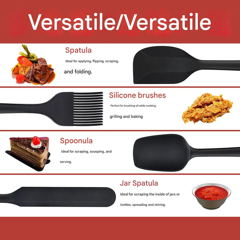 6-Piece Pink Silicone Spatula Set – Heat-Resistant view 3