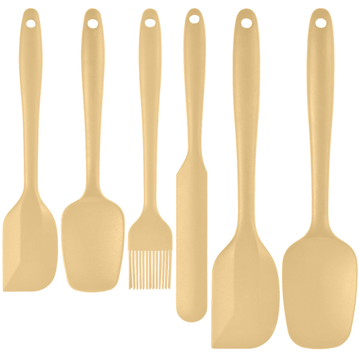 6-Piece Yellow Silicone Spatula Set – Heat-Resistant
