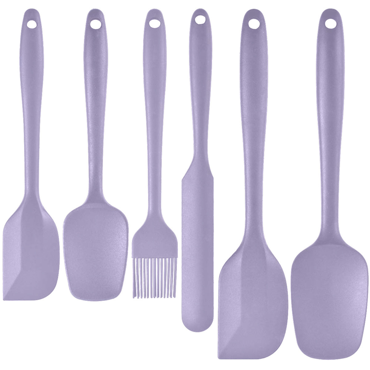 6-Piece Purple Silicone Spatula Set – Heat-Resistant