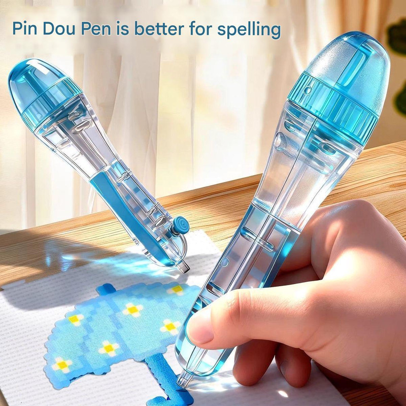 Pink and blue 2-piece set Press-Release Bead Pen for 2.6mm Pixel Art – DIY view 3