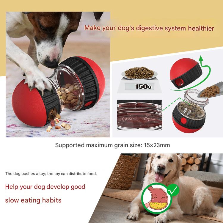 2-Pack Red Small Slow Feeder Dog Toy – Rolling Treat Dispenser Balls for view 3