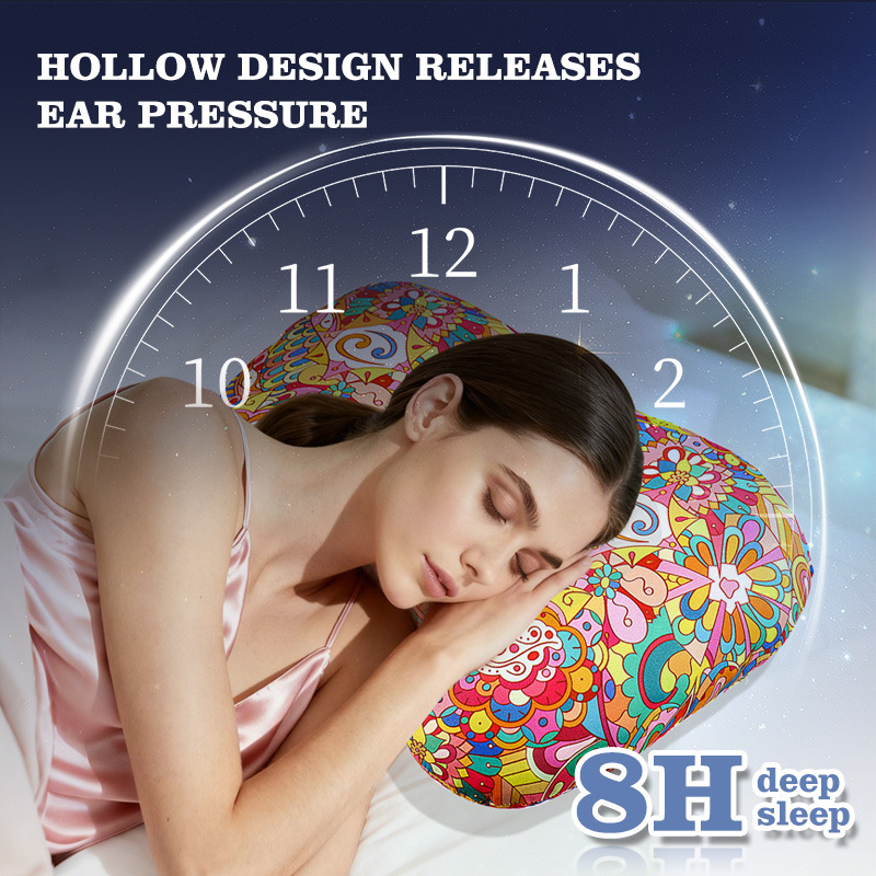 Rainbow Flower Hollow Ear Support Pillow – Adjustable Side Sleep Neck Cushion view 4