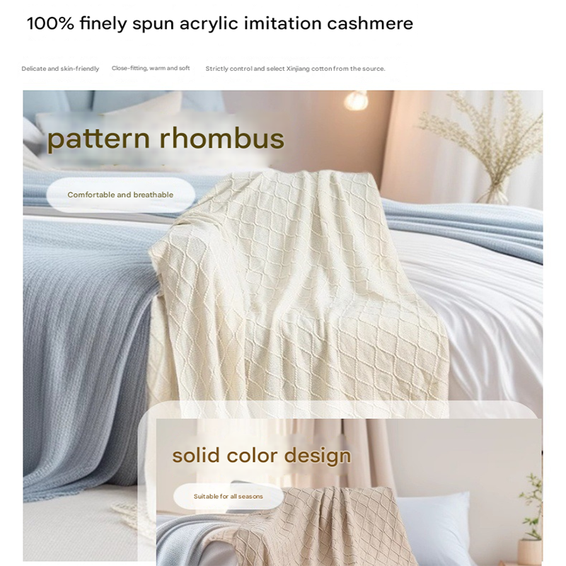Orange-red Nordic Minimalist Knit Throw Blanket – 127×180cm Lightweight view 2