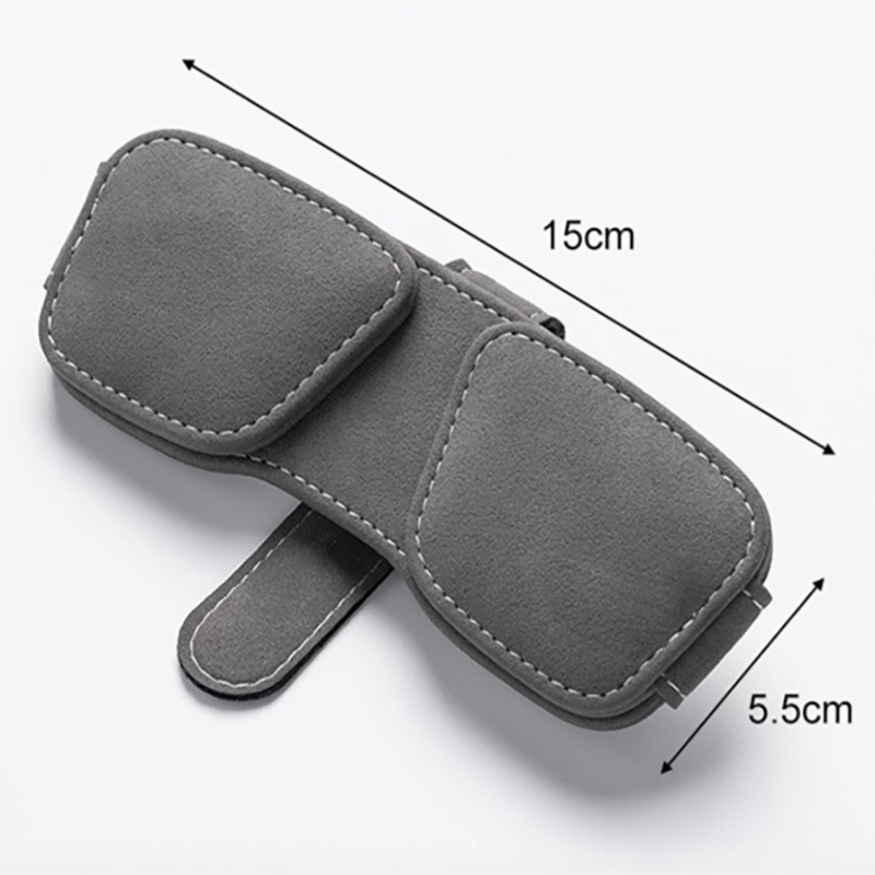 Black Car Sun Visor Sunglasses Holder – Magnetic Dual Clip Organizer with view 9