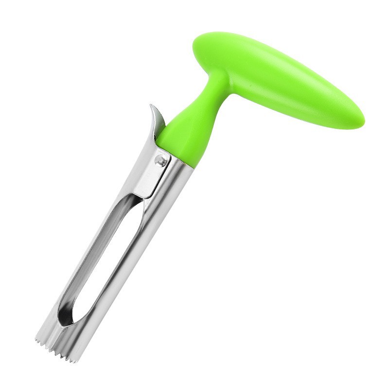 Green Set of 2 Stainless Steel Apple Corers – Heavy-Duty Fruit Core Remover