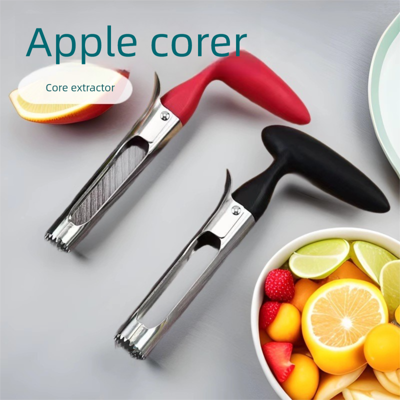 Black Set of 2 Stainless Steel Apple Corers – Heavy-Duty Fruit Core Remover view 4