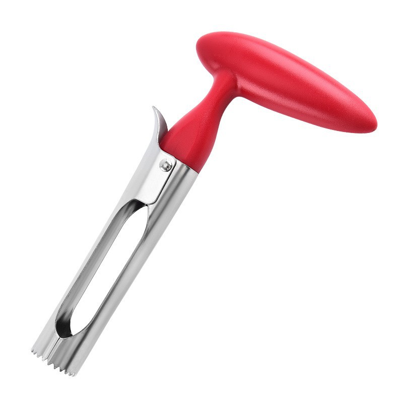 Red Set of 2 Stainless Steel Apple Corers – Heavy-Duty Fruit Core Remover Tool