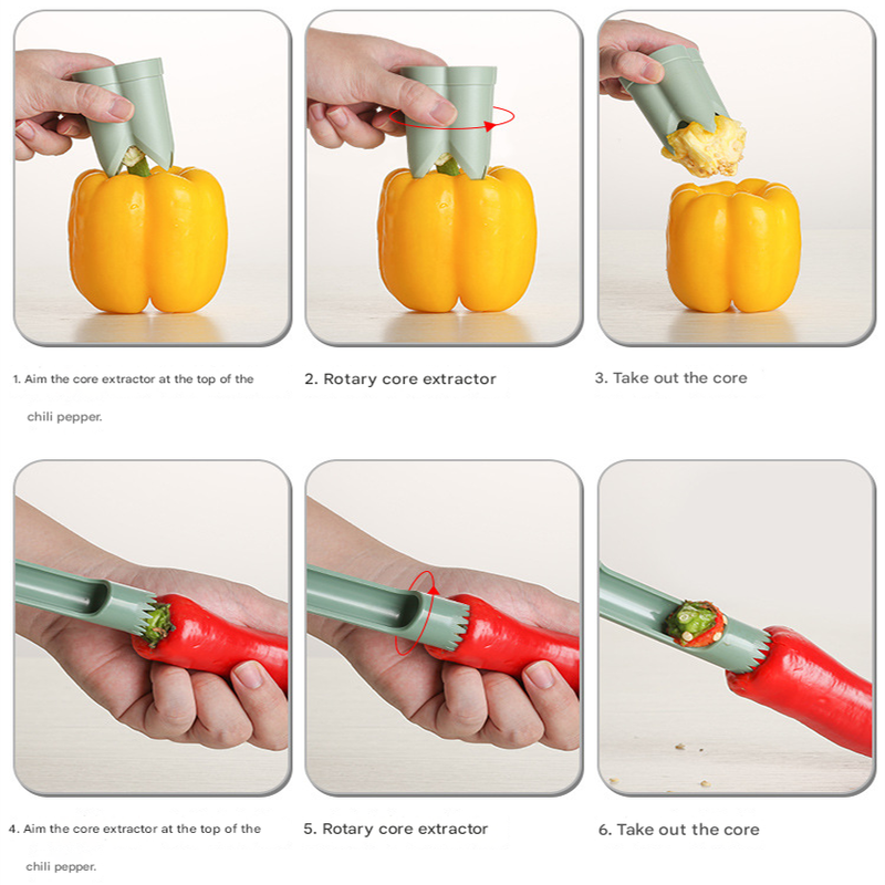 2-Pack ABS Vegetable Core Remover – White & Green view 3
