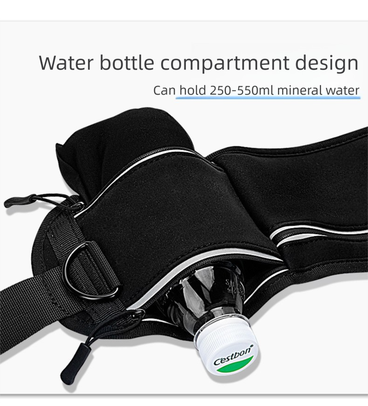 Grey Shock-Absorbing Running & Dog Walking Belt – Integrated Waist Pack with view 2
