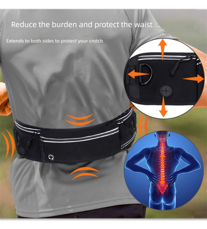 Pink Shock-Absorbing Running & Dog Walking Belt – Integrated Waist Pack with view 8