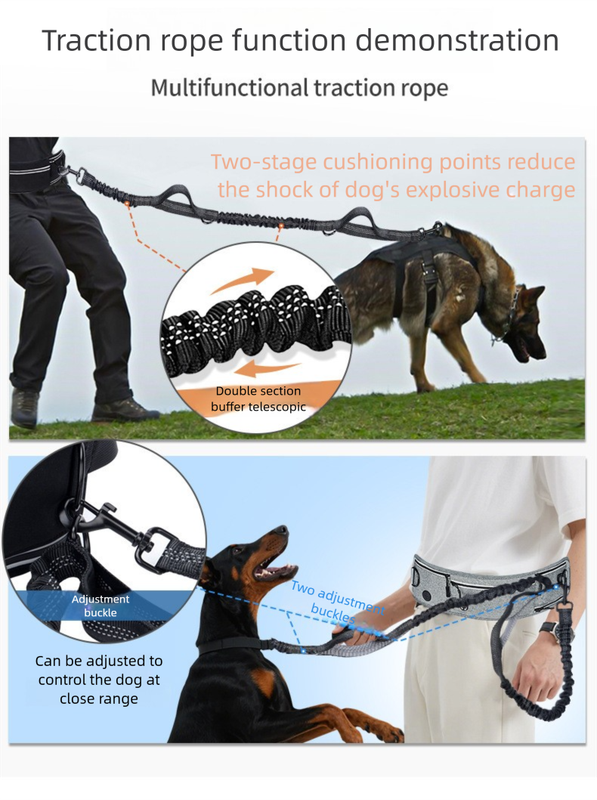 Pink Shock-Absorbing Running & Dog Walking Belt – Integrated Waist Pack with view 10