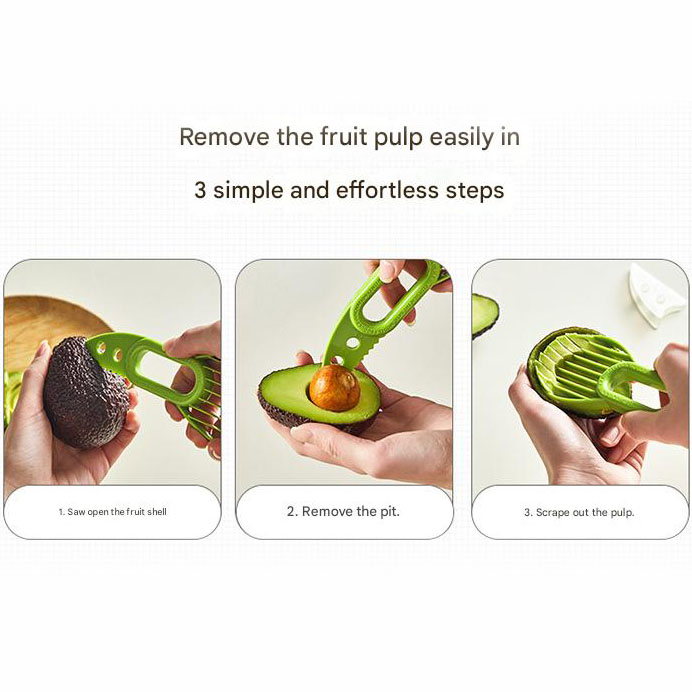 5-Pack Green Multi-Function Fruit Cutter Set – Precision Avocado Slicer with view 5