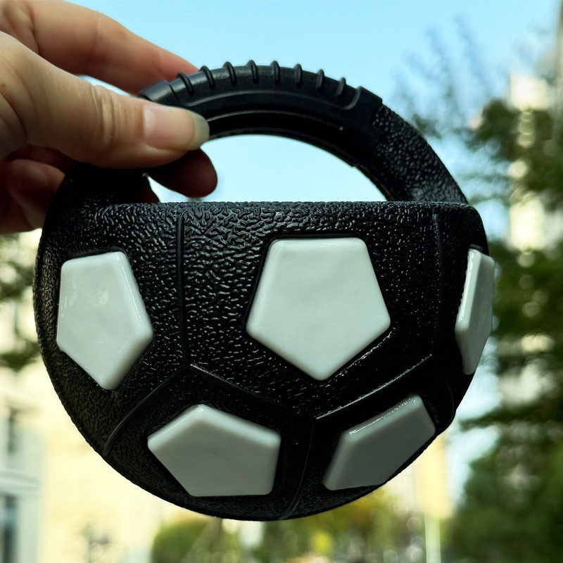 Black and white Dog Toy: Handheld Bouncing Ball with Sound – TPR Material