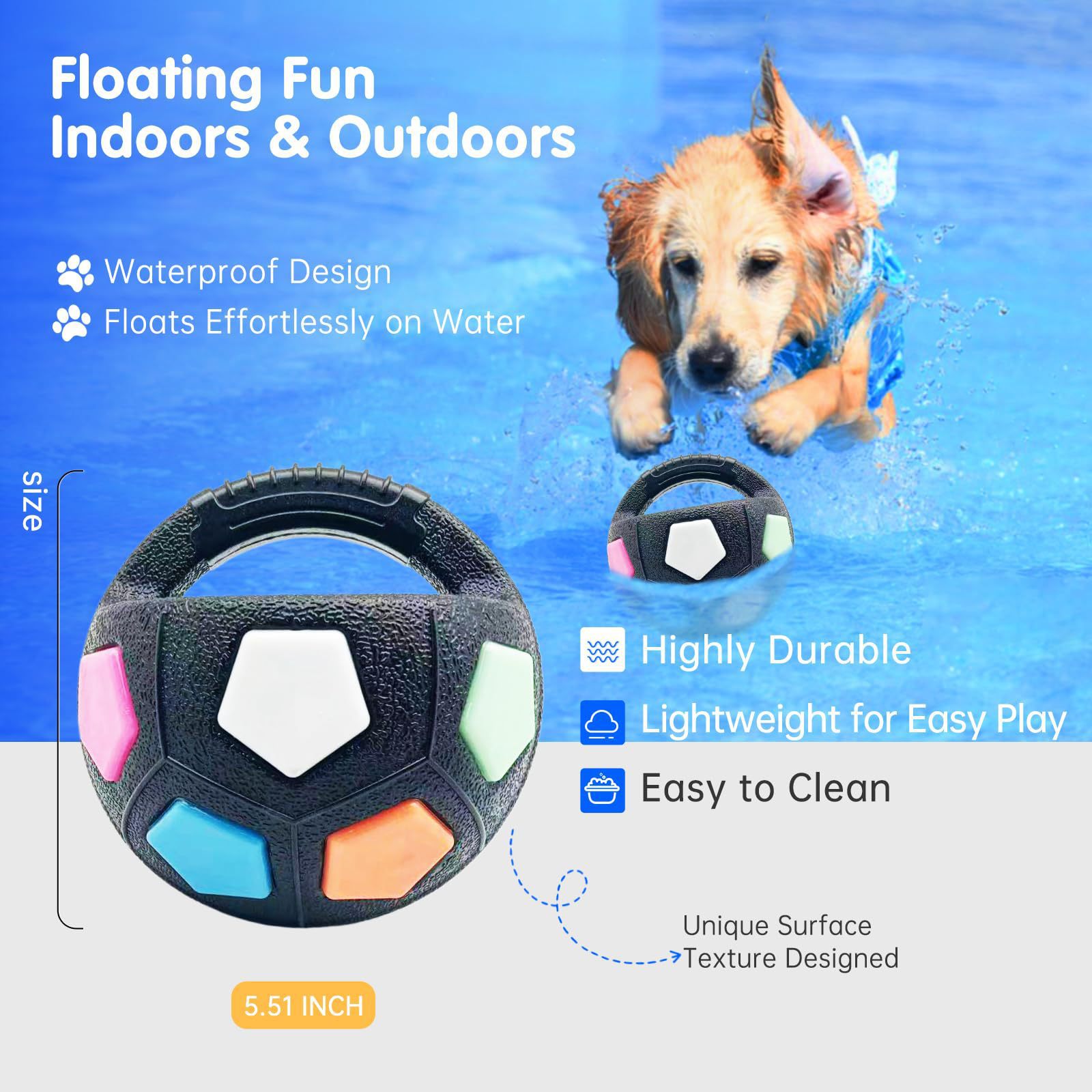 Colorful Dog Toy: Handheld Bouncing Ball with Sound – TPR Material view 5