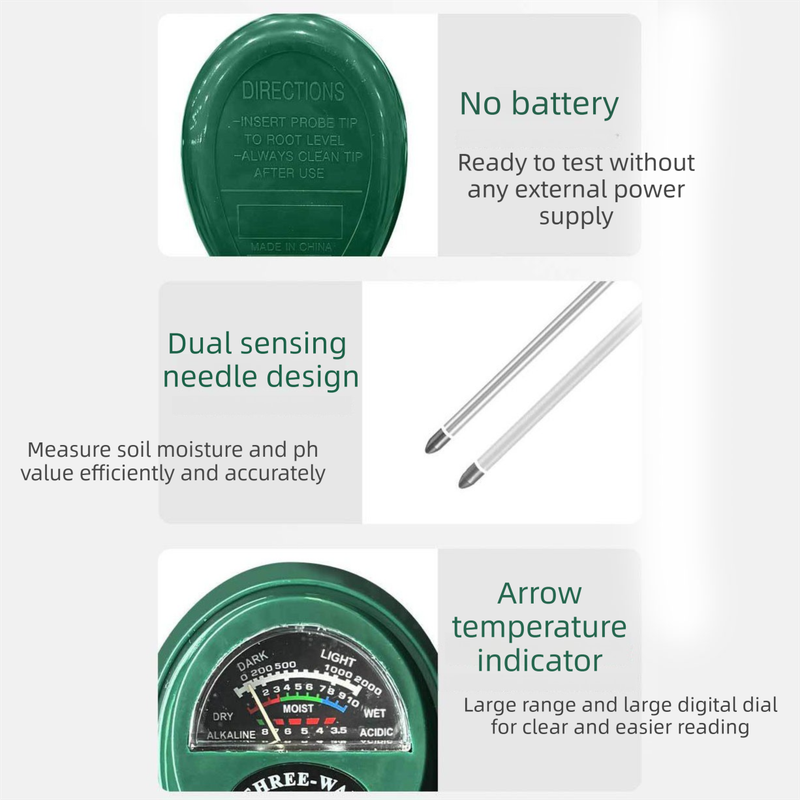 3-in-1 Soil Tester Meter for Moisture view 2