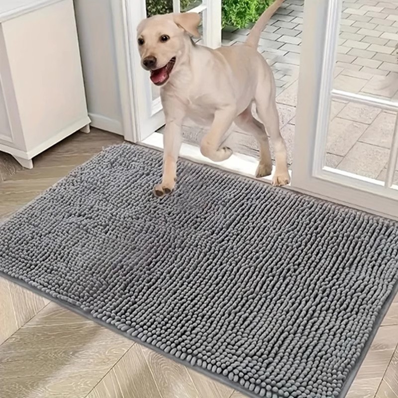 Pink 50×80 cm Extra-Thick Chenille Floor Mat for Bathrooms and Pet Use view 2