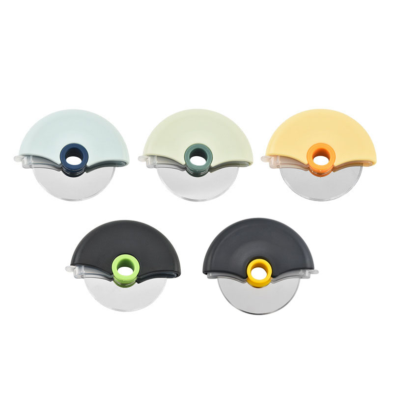 5-Pack Round Wheel Pizza Cutter Set with Protective Covers