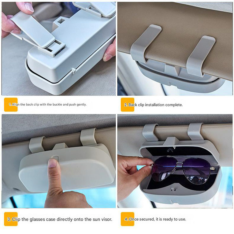 Grey Universal Car Sun Visor Glasses Case view 4